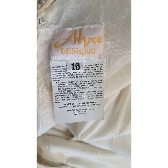 Vintage Alyce Designs Beaded Embellished Gown Long‎ Sleeve Formal Dress